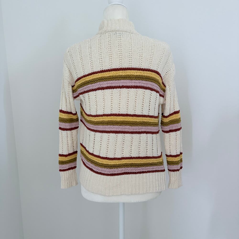 Madewell Women’s Striped Diaz Open Cardigan Sweater Ivory Rainbow Striped XXS - Picture 4 of 6